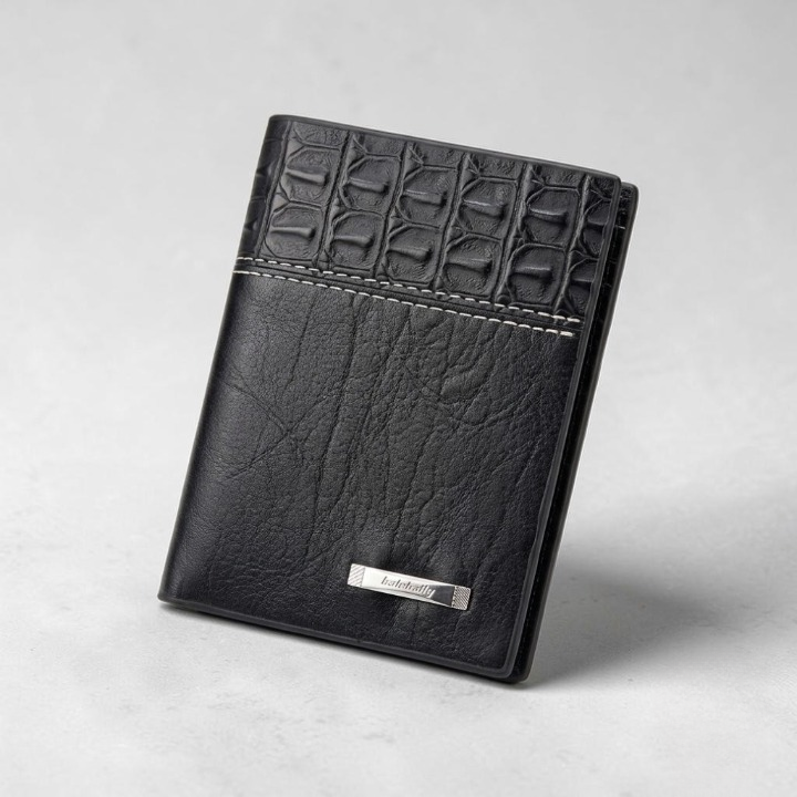 Balebaily Croc Texture Bifold Wallet