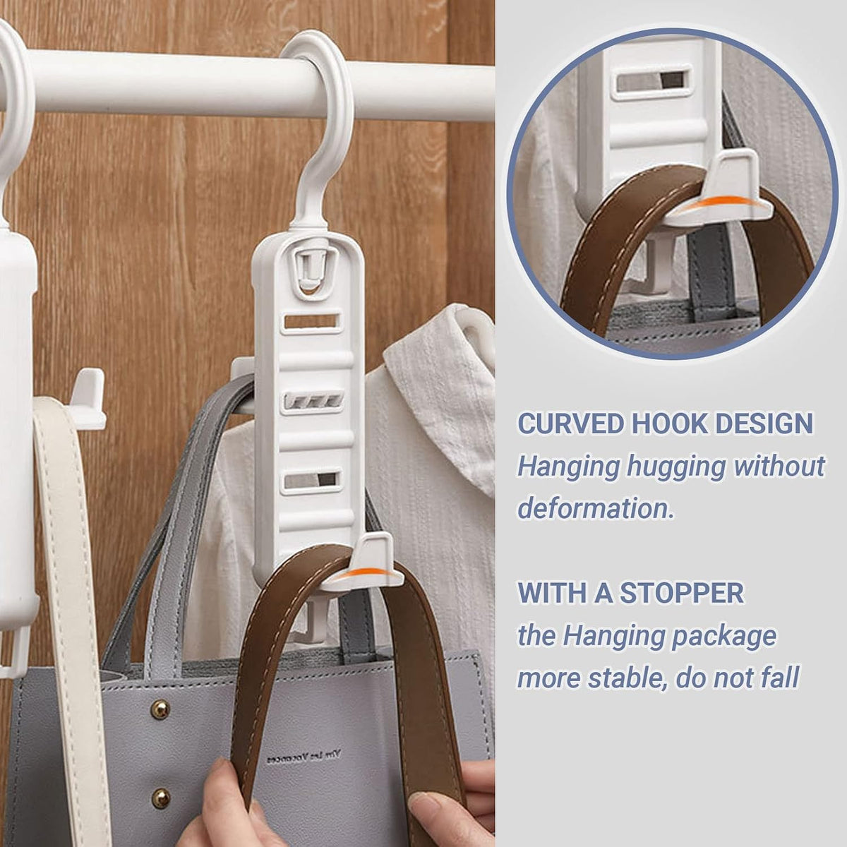 Plastic Holder Storage for Closet Rod Hanger