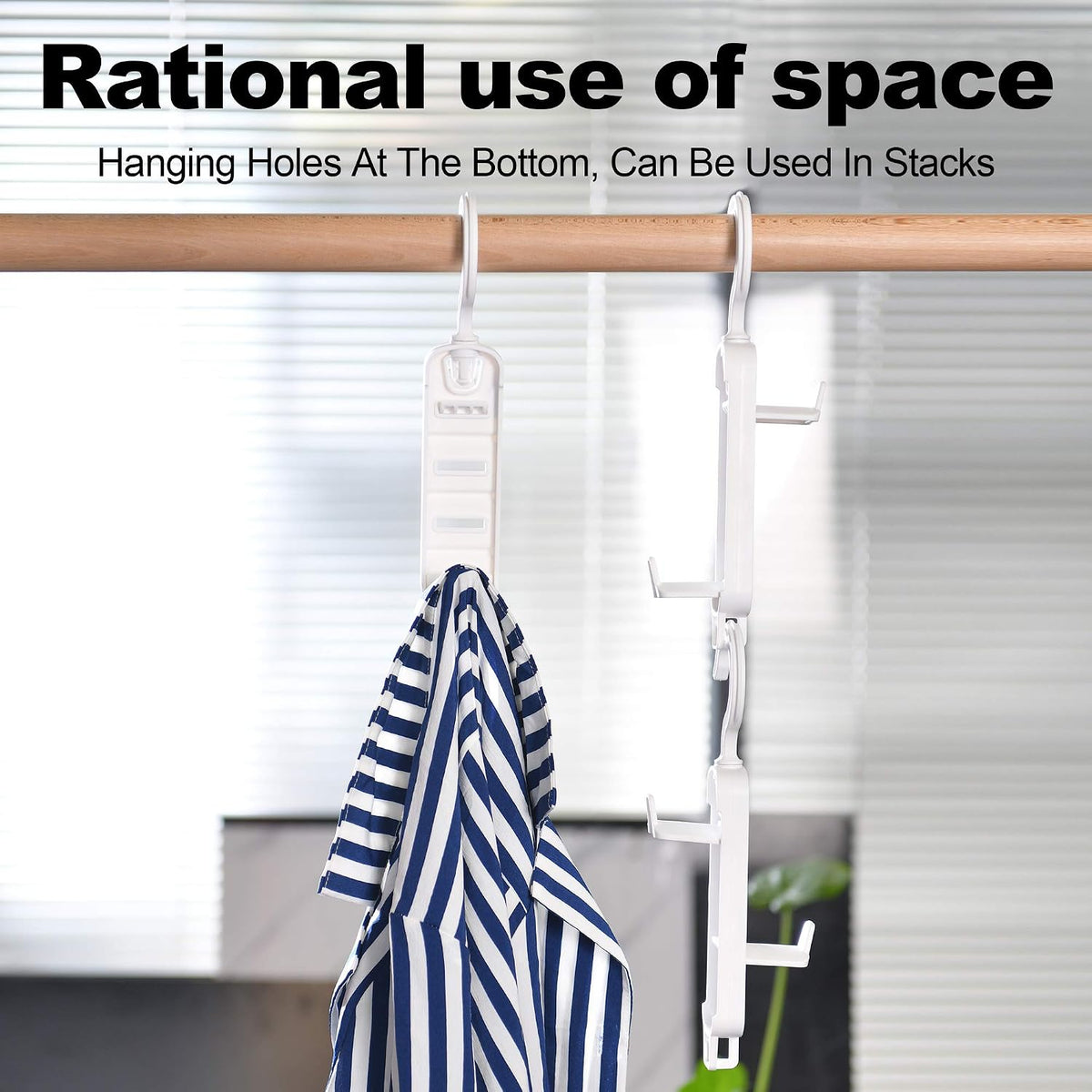 Plastic Holder Storage for Closet Rod Hanger
