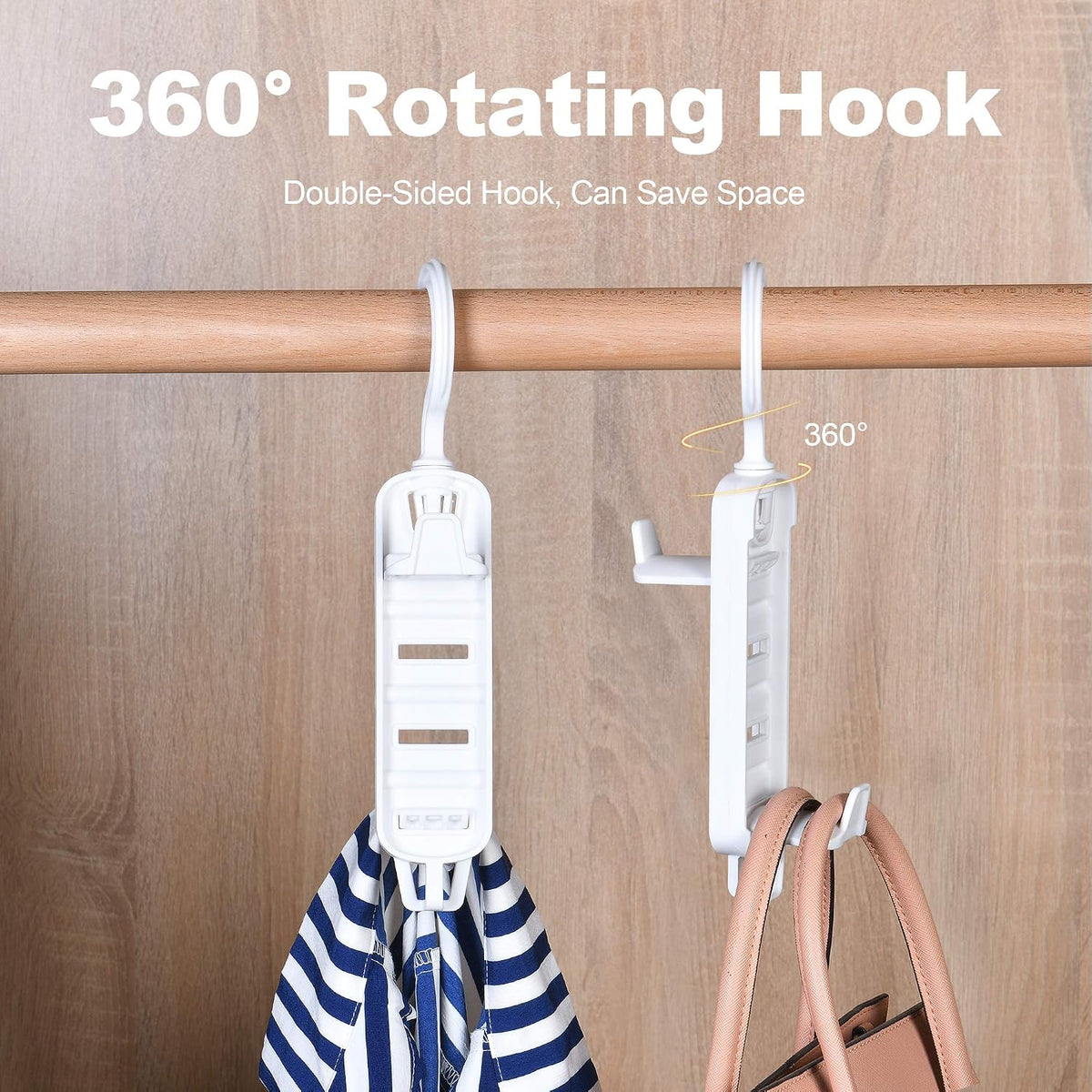 Plastic Holder Storage for Closet Rod Hanger