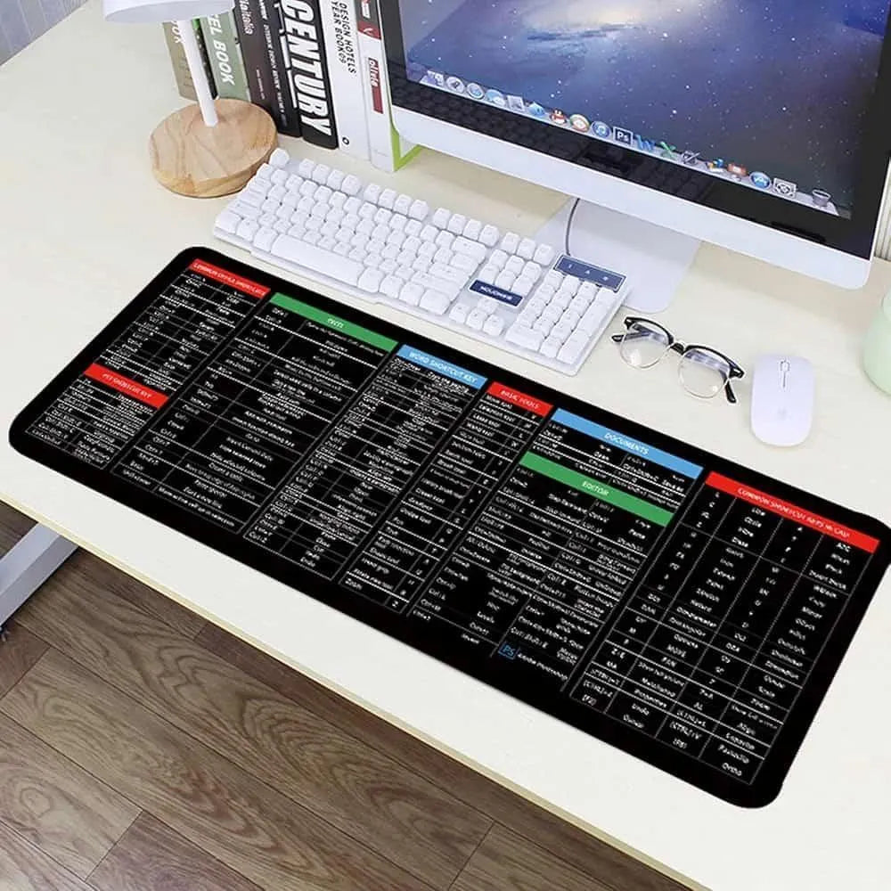 Black Silicone Keyboard Mat with Shortcut Guide