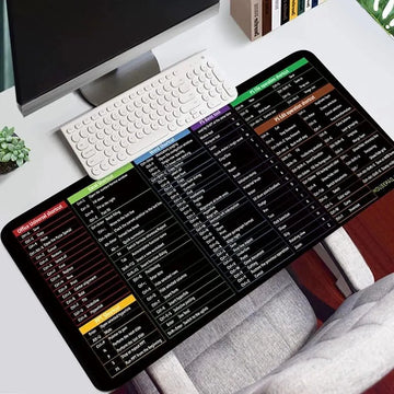 Black Silicone Keyboard Mat with Shortcut Guide