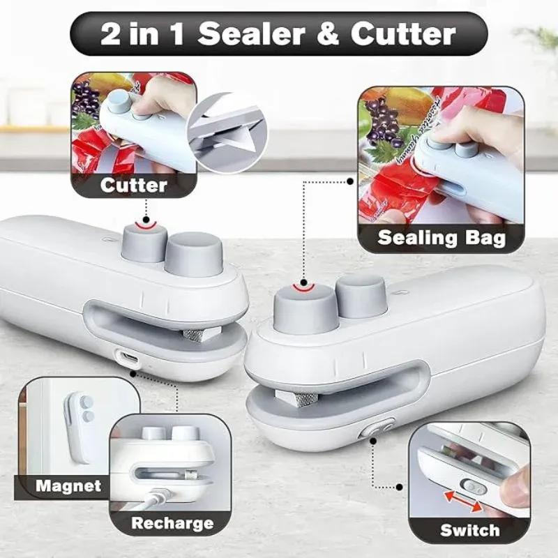 Rechargeable Portable Bag Sealing Machine Off White