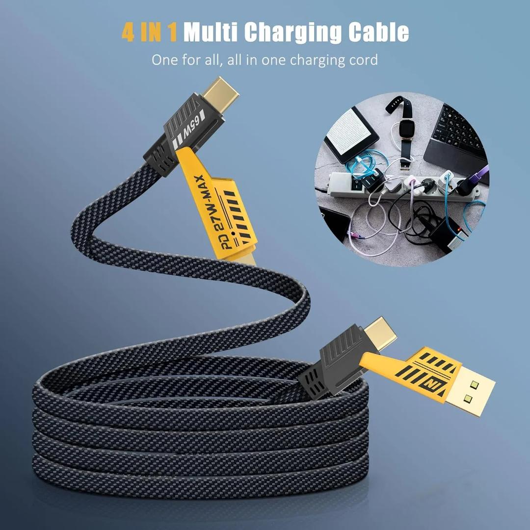 3 in 1 Charging Cable 5000mAh Power for All Devices