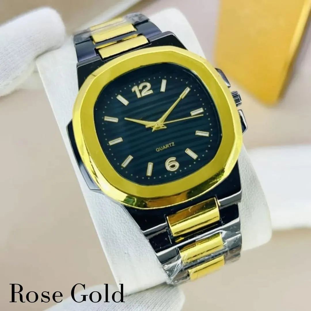 Men's Square Analogue Watch with Chain Strap Stylish and Durable