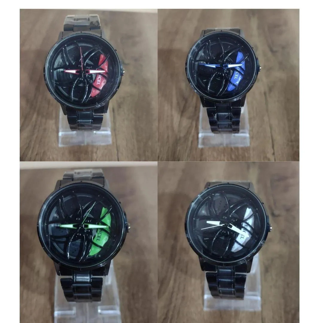 Black Rotatable Rim Watch for Car's Lover