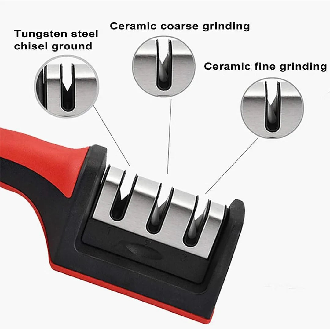Stainless Steel Knife Sharpener -  with Versatile Design