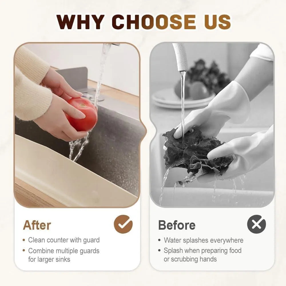 Green Silicone Sink Splash Guard for Kitchen